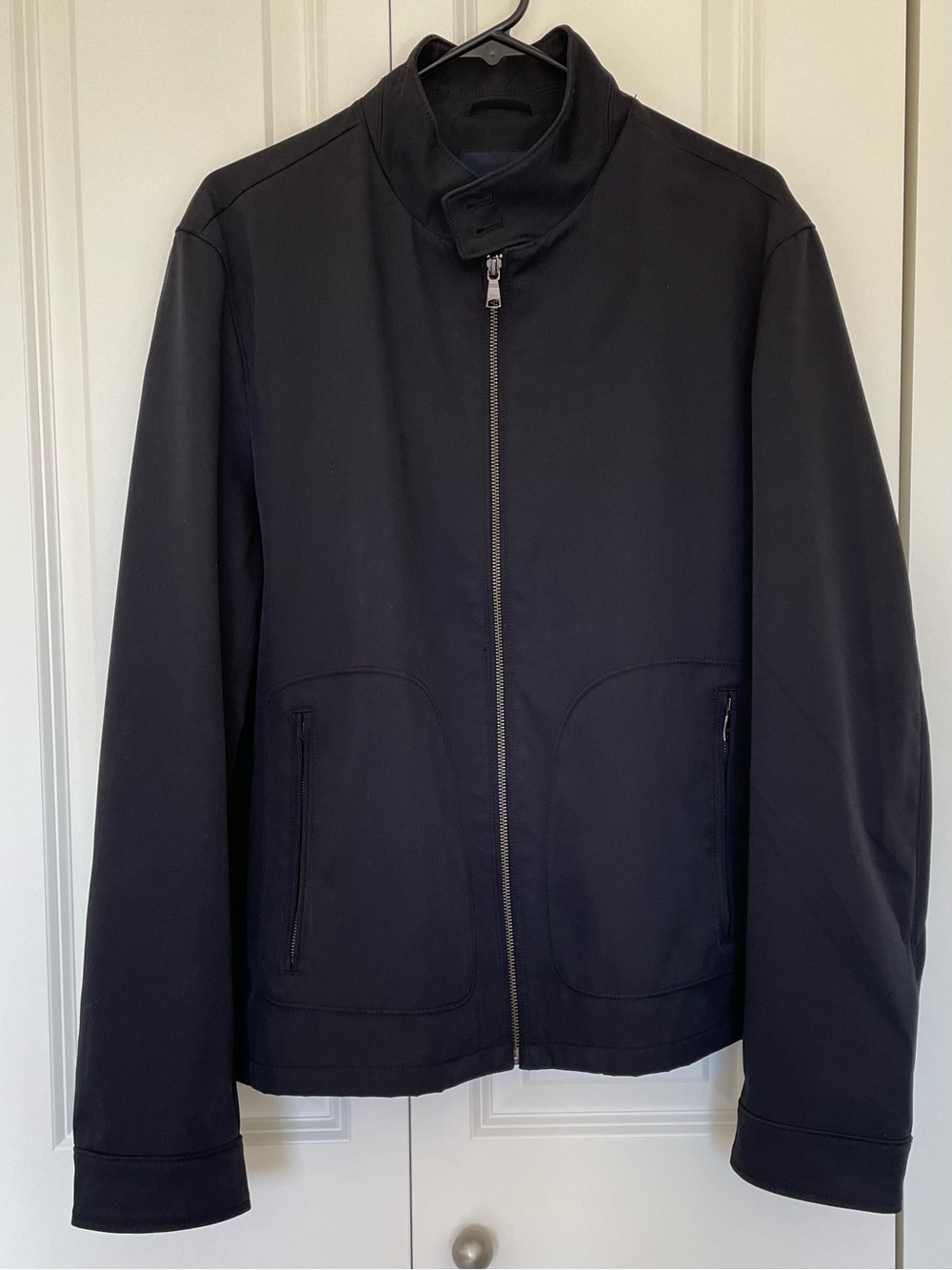 Banana Republic Men's Black Water-Resistant Full-Zip Harrington Jacket Large